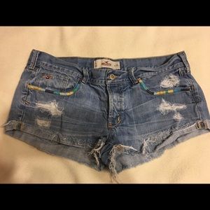 Distressed Hollister jean shorts